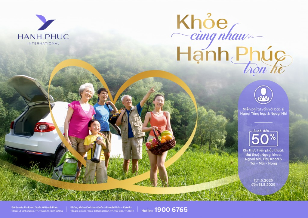 Ưu đãi chăm sóc sức khoẻ tại Bệnh viện Đa khoa Quốc tế Hạnh Phúc