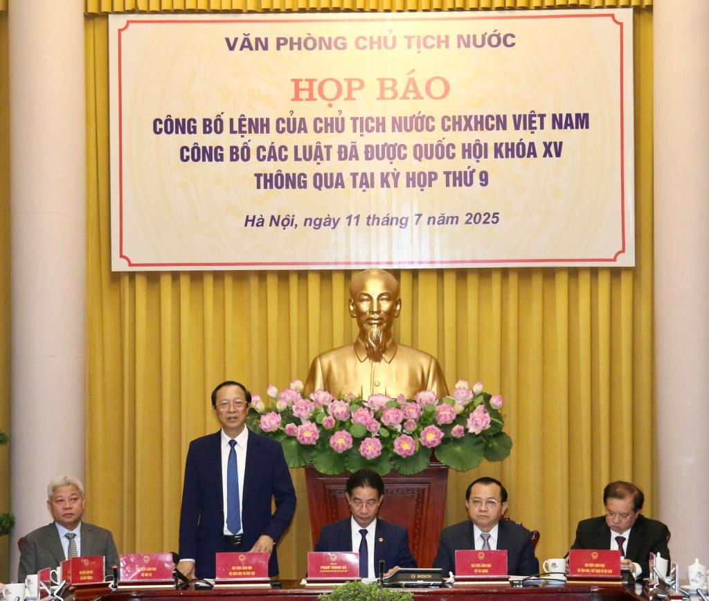 Văn phòng Chủ tịch nước công bố Lệnh của Chủ tịch nước đối với 09 luật