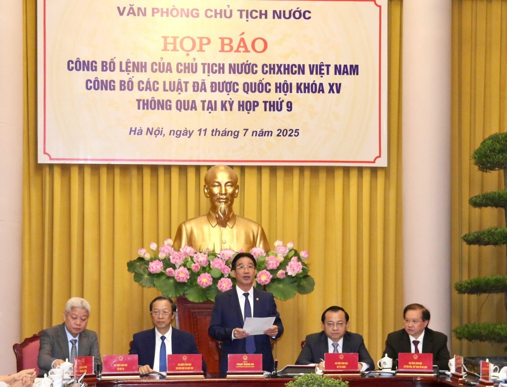 Văn phòng Chủ tịch nước công bố Lệnh của Chủ tịch nước đối với 09 luật