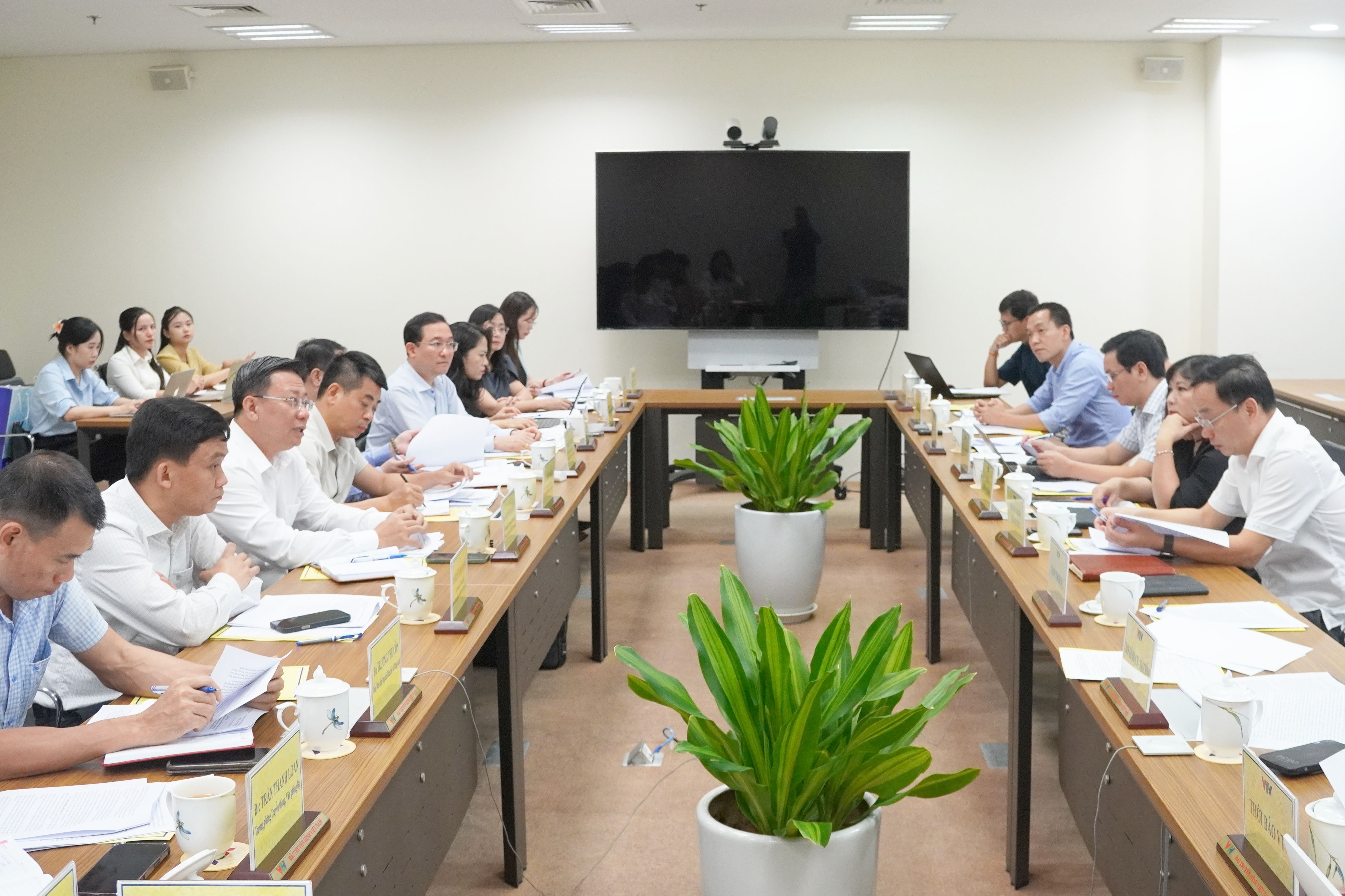 Hội đồng phối hợp phổ biến, giáo dục pháp luật Trung ương làm việc với Đài truyền hình Việt Nam