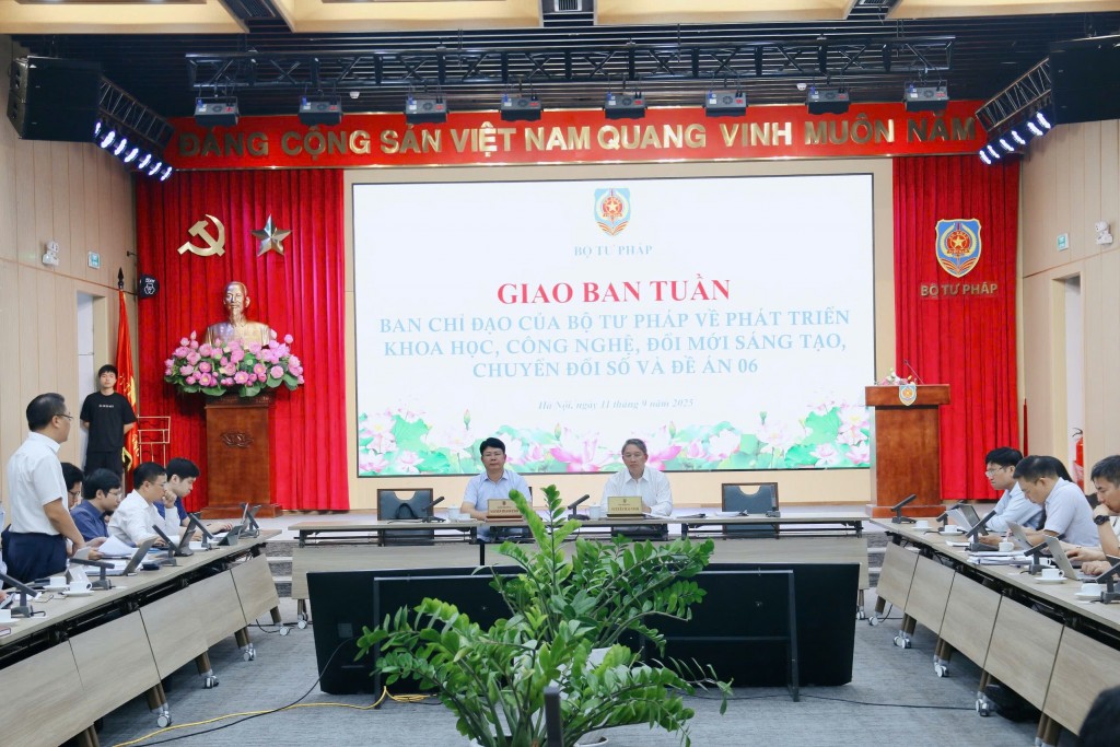 Phiên họp thứ 5 Ban Chỉ đạo của Bộ Tư pháp về phát triển khoa học, công nghệ, đổi mới sáng tạo, chuyển đổi số và Đề án 06