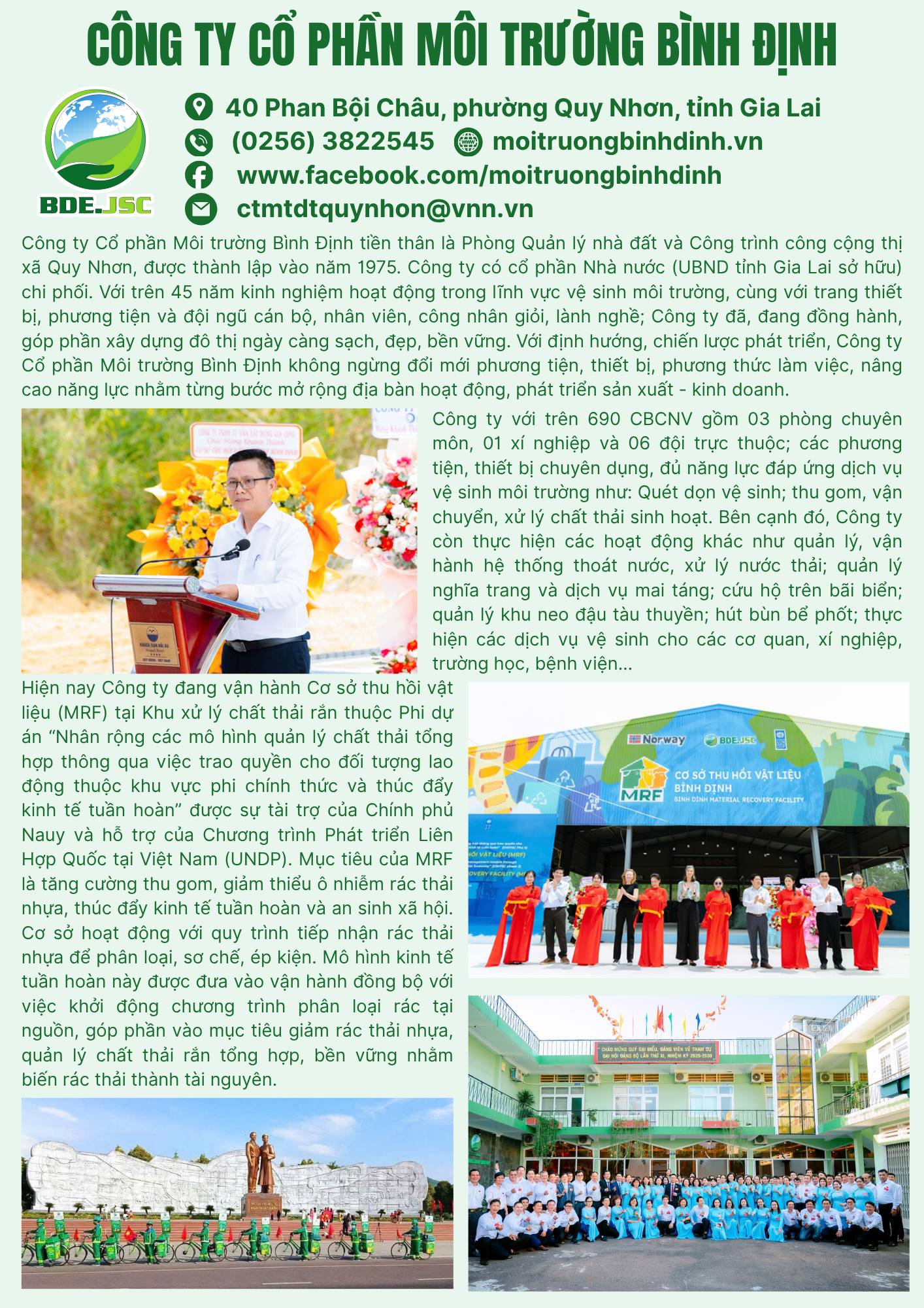 Công ty Cổ phần Môi trường Bình Định Công ty Cổ phần Môi trường Bình Định