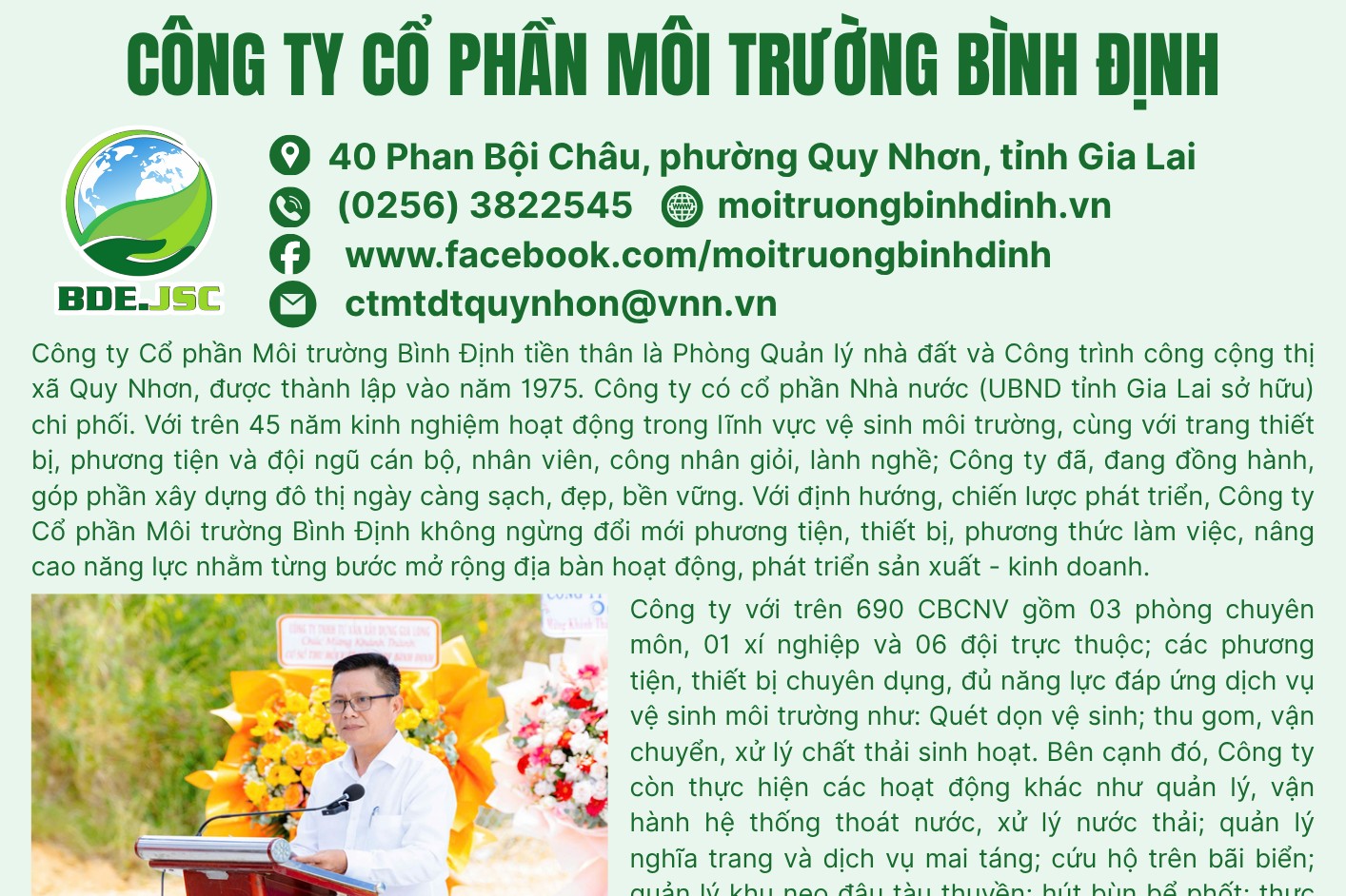 Công ty Cổ phần Môi trường Bình Định