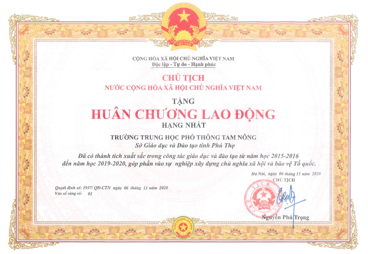 Trường THPT Tam Nông - Tự hào 60 năm sự nghiệp “trồng người”