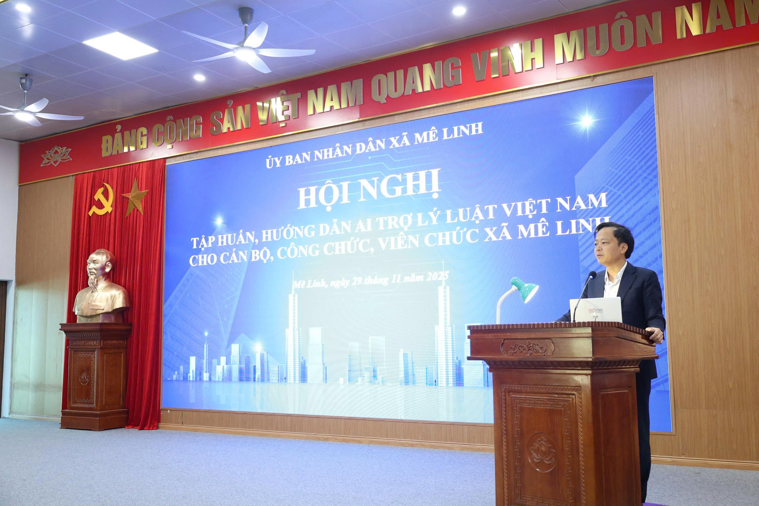 Ủy ban nhân dân xã Mê Linh tập huấn ứng dụng “AI Trợ lý Luật Việt Nam” nhằm thúc đẩy chuyển đổi số trong quản lý nhà nước