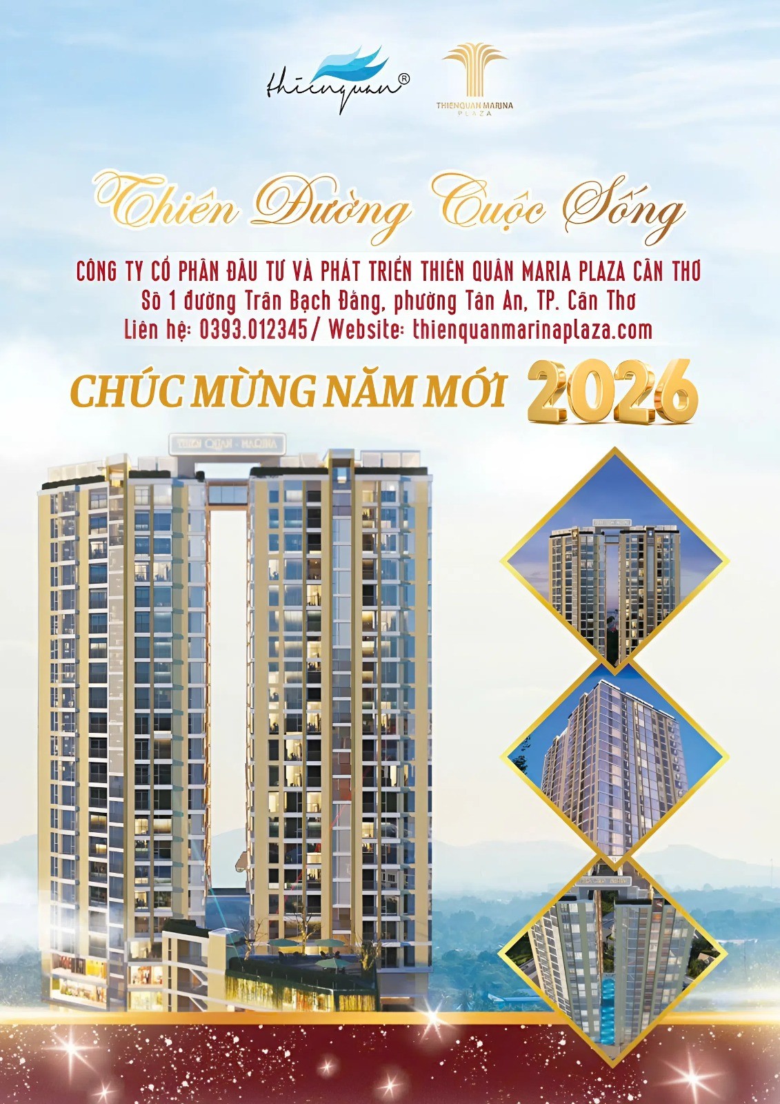 Công ty Cổ phần Đầu tư và Phát triển Thiên Quân - Marina Plaza Cần Thơ chúc mừng năm mới