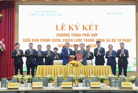 Tăng cường phối hợp giữa Ban Chính sách, Chiến lược Trung ương và Bộ Tư pháp trong triển khai hoàn thiện thể chế