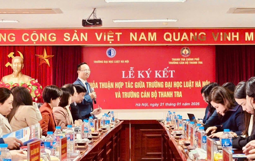 Trường Đại học Luật Hà Nội và Trường Cán bộ Thanh tra ký kết thỏa thuận hợp tác toàn diện, lâu dài, hiệu quả