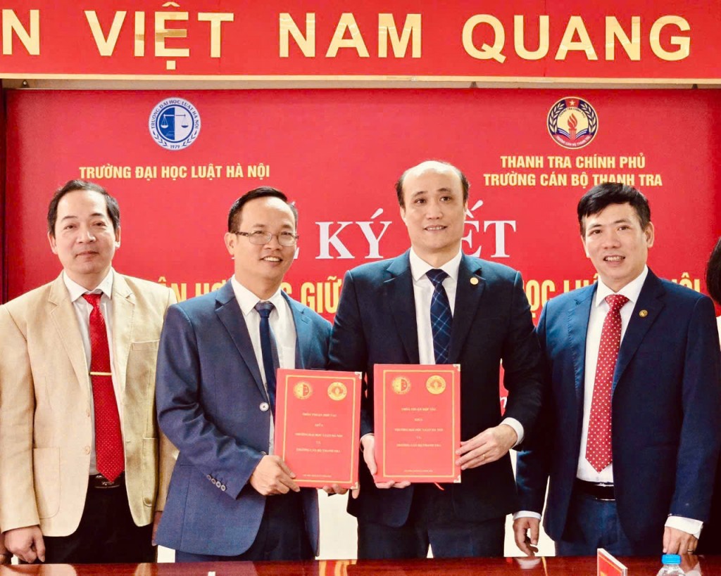 Trường Đại học Luật Hà Nội và Trường Cán bộ Thanh tra ký kết thỏa thuận hợp tác toàn diện, lâu dài, hiệu quả