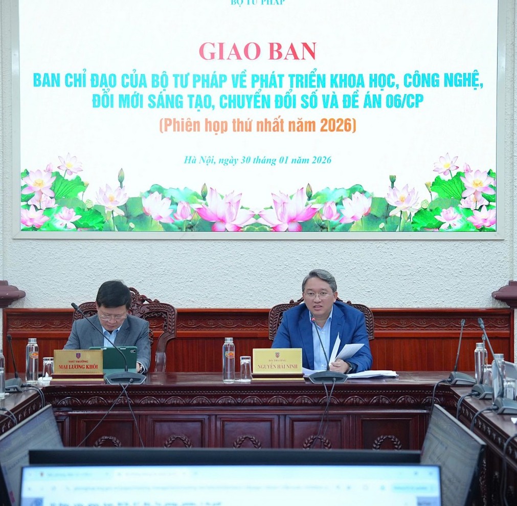 Bộ Tư pháp tăng tốc triển khai các nhiệm vụ về phát triển khoa học, công nghệ, đổi mới sáng tạo, chuyển đổi số và Đề án 06/CP