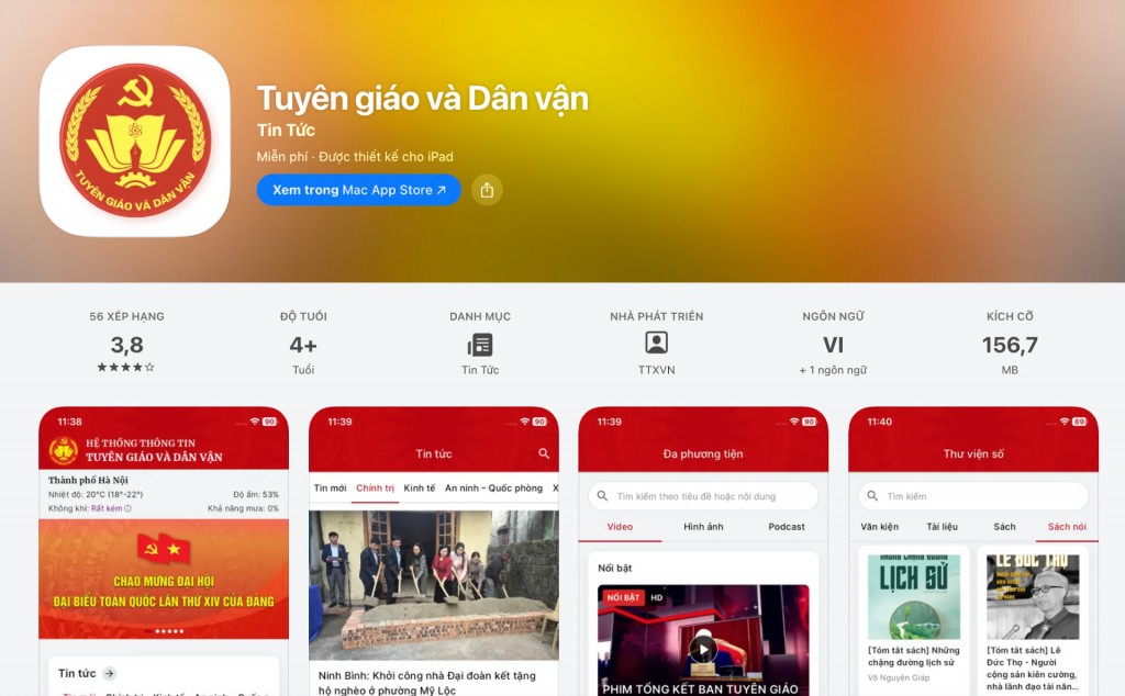 Ứng dụng Tuyên giáo và Dân vận