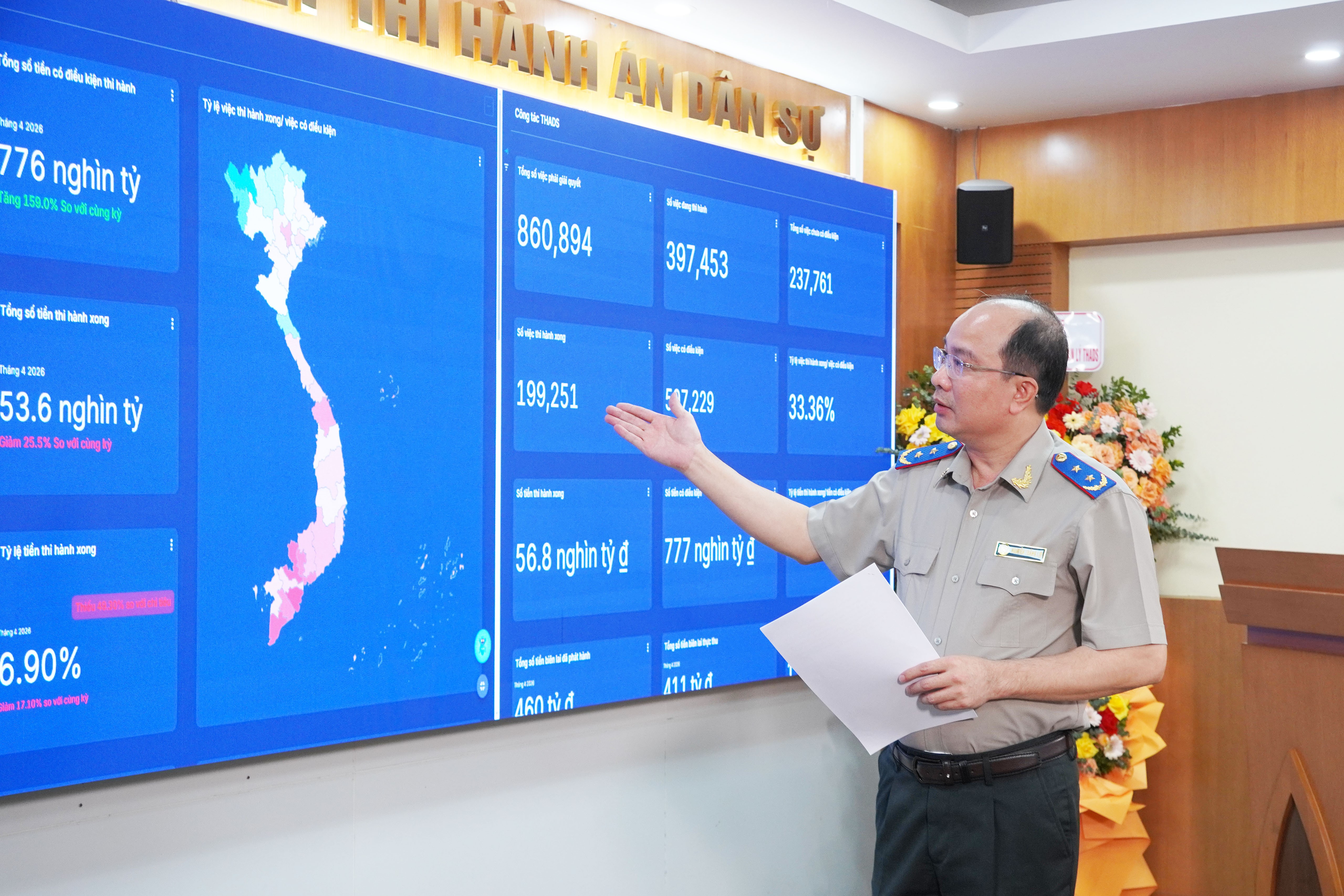 Khánh thành Trung tâm giám sát, điều hành thông minh Cục Quản lý thi hành án dân sự