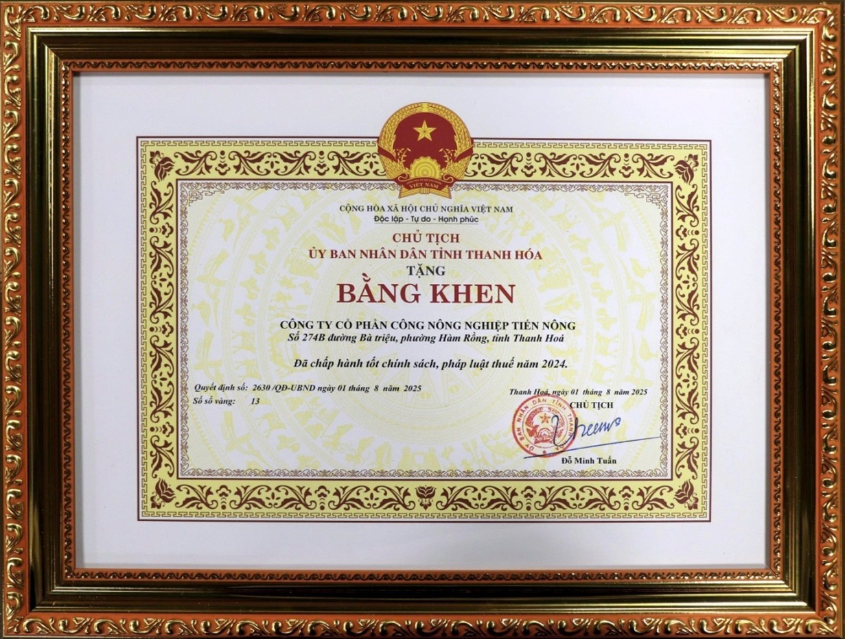 Phát triển bền vững từ nội lực doanh nghiệp: Câu chuyện của Tiến Nông