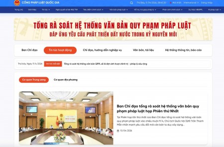 Khai trương chuyên mục "Tổng rà soát văn bản quy phạm pháp luật" trên Cổng Pháp luật quốc gia