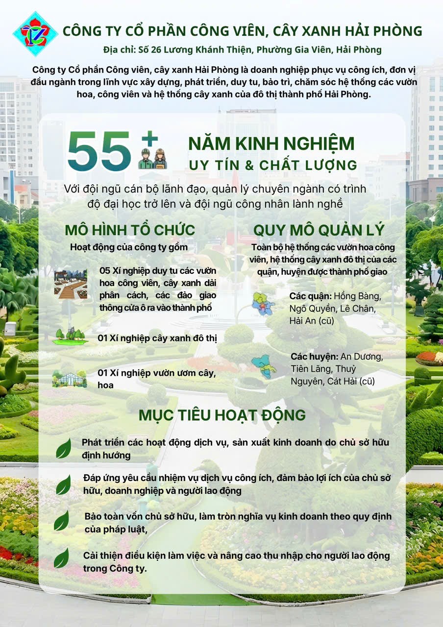 Công ty Cổ phần Công viên, cây xanh Hải Phòng