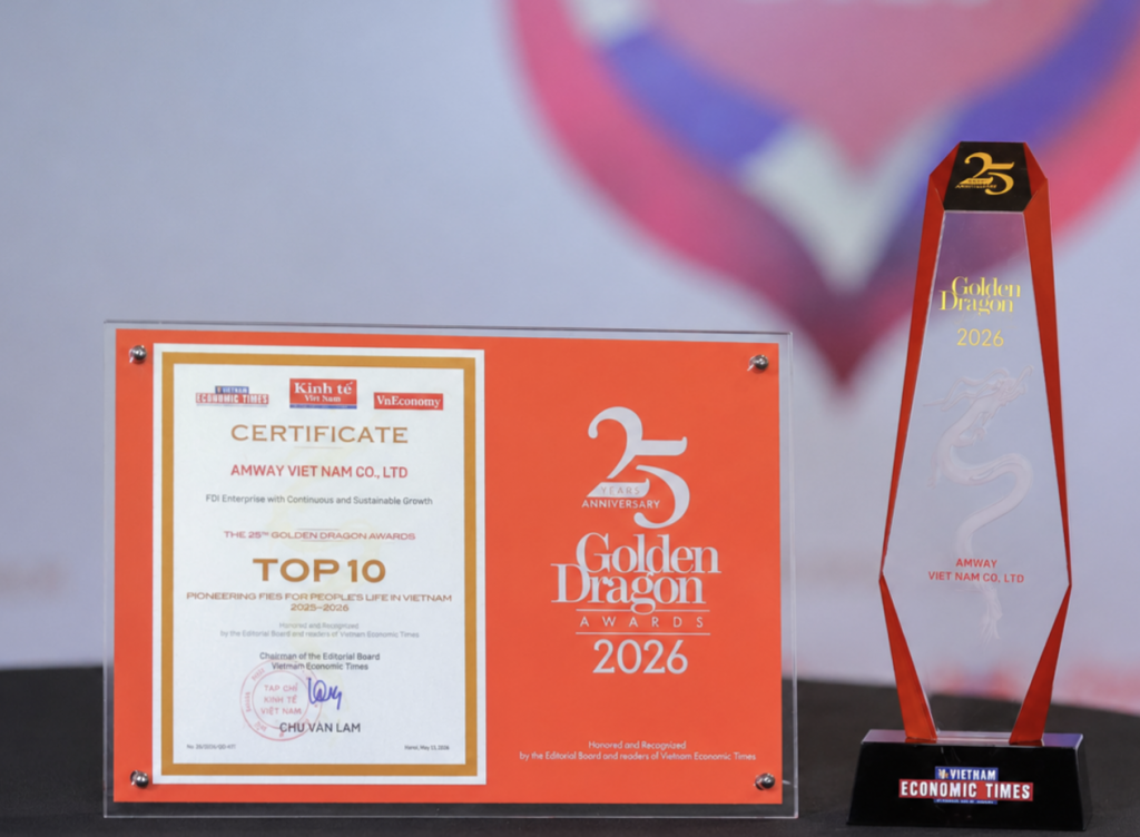 Amway Việt Nam vinh dự lần thứ 10 nhận giải thưởng Rồng Vàng (Golden Dragon Awards – GDA)