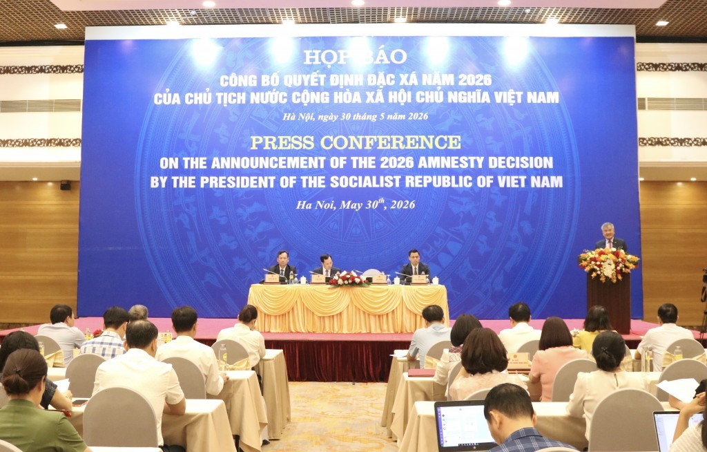 Họp báo công bố Quyết định số 751/QĐ-CTN ngày 26/5/2026 của Chủ tịch nước về đặc xá năm 2026 vào chiều 30/5