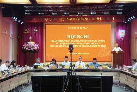 Quán triệt các nghị quyết, kết luận Hội nghị Trung ương 3 khóa XIV gắn với nhiệm vụ của Bộ, ngành Tư pháp