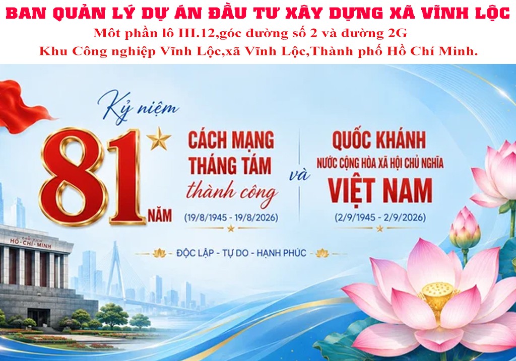 Ban Quản lý Dự án Đầu tư xây dựng xã Vĩnh Lộc