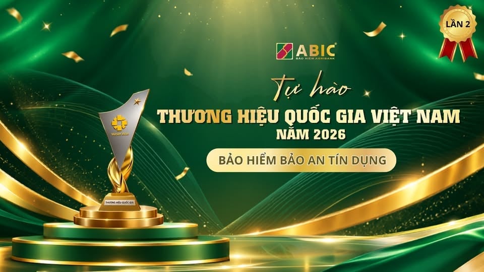 Sản phẩm Bảo an tín dụng của Bảo hiểm Agribank lần thứ hai được vinh danh Thương hiệu quốc gia Việt Nam. Ảnh: ABIC.