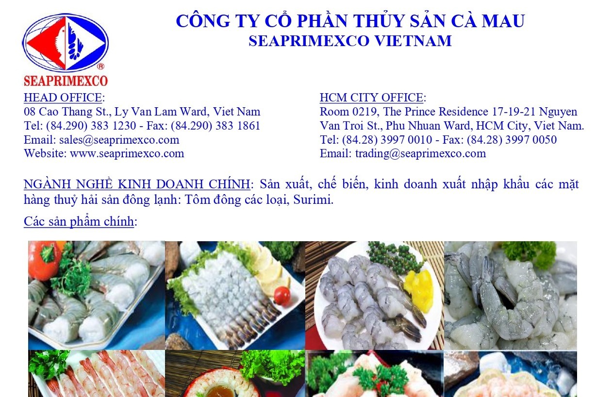 CÔNG TY CỔ PHẦN THỦY SẢN CÀ MAU SEAPRIMEXCO VIETNAM
