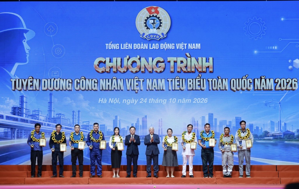Tôn vinh 10 công nhân Việt Nam tiêu biểu toàn quốc năm 2026