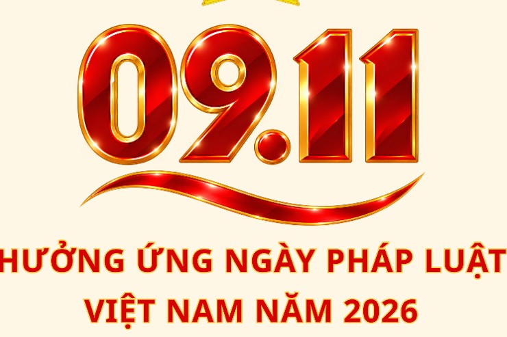 Bộ nhận diện và các khẩu hiệu tuyên truyền hưởng ứng Ngày Pháp luật Việt Nam năm 2026