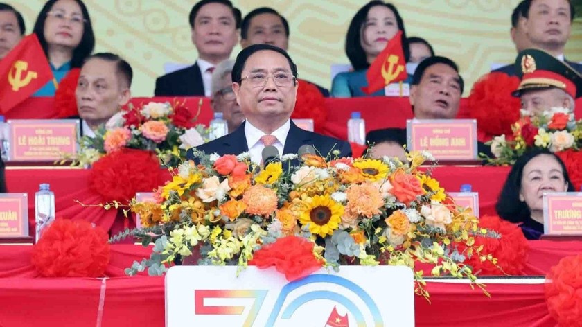 Thủ tướng trình bày diễn văn tại Lễ kỷ niệm.